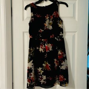 Loft black floral dress